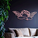 Pink Angel Silhouette Metal Wall Art – Elegant Guardian Wings Design - KAFGP005