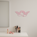 Pink Angel Silhouette Metal Wall Art – Elegant Guardian Wings Design - KAFGP005