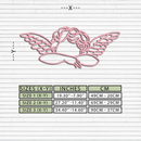 Pink Angel Silhouette Metal Wall Art – Elegant Guardian Wings Design - KAFGP005