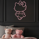 Pink Cute Cat Silhouette Metal Wall Art – Playful Character Design - KAFGP007