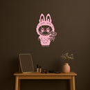 Pink Labubu Metal Wall Art – Playful Character Silhouette Decor - KAFGP008