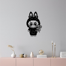 Pink Labubu Metal Wall Art – Playful Character Silhouette Decor - KAFGP008