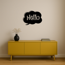 Pink Hello Speech Bubble Metal Wall Art – Playful Greeting Sign - KAFGP011