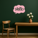 Pink Hello Speech Bubble Metal Wall Art – Playful Greeting Sign - KAFGP011