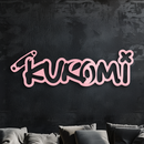 Pink Kuromi Metal Wall Art – Playful Character Typography Decor - KAFGP012