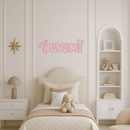 Pink Kuromi Metal Wall Art – Playful Character Typography Decor - KAFGP012