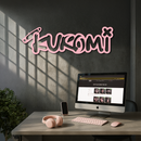 Pink Kuromi Metal Wall Art – Playful Character Typography Decor - KAFGP012