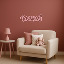 Pink Kuromi Metal Wall Art – Playful Character Typography Decor - KAFGP012