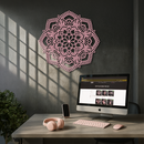 Pink Mandala Metal Wall Art – Intricate Bohemian Design - KAFGP016