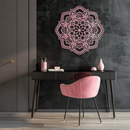 Pink Mandala Metal Wall Art – Intricate Bohemian Design - KAFGP016