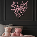 Pink Heart Spider Web Metal Wall Art – Gothic Romantic Decor - KAFGP018
