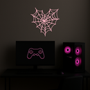 Pink Heart Spider Web Metal Wall Art – Gothic Romantic Decor - KAFGP018