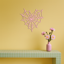 Pink Heart Spider Web Metal Wall Art – Gothic Romantic Decor - KAFGP018