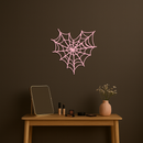 Pink Heart Spider Web Metal Wall Art – Gothic Romantic Decor - KAFGP018