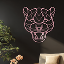 Pink Panther Head Metal Wall Art – Geometric Wild Cat Silhouette Decor - KAFGP019