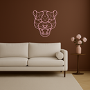 Pink Panther Head Metal Wall Art – Geometric Wild Cat Silhouette Decor - KAFGP019