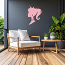 Pink Barbie Silhouette Metal Wall Art – Crowned Princess Profile Decor - KAFGP021