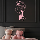 Pink Bratz Girl Metal Wall Art – Fashion Doll Inspired Silhouette Decor - KAFGP022
