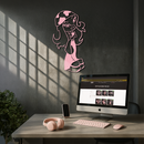 Pink Bratz Girl Metal Wall Art – Fashion Doll Inspired Silhouette Decor - KAFGP022
