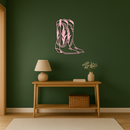 Pink Cowboy Boots Metal Wall Art – Western Rodeo Inspired Decor - KAFGP025