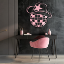 Disco Cowboy Hat Metal Wall Art – Retro Country Party Decor - KAFGP026