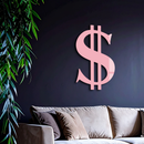 Dollar Sign Metal Wall Art – Money Symbol Modern Decor - KAFGP027