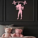 Girl Power Weightlifting Silhouette Metal Wall Art – Strong Woman Design - KAFGP041