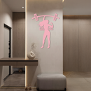 Girl Power Weightlifting Silhouette Metal Wall Art – Strong Woman Design - KAFGP041