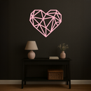 Geometric Heart Silhouette Metal Wall Art – Modern Love Design - KAFGP042