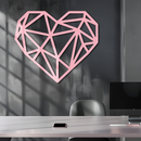 Geometric Heart Silhouette Metal Wall Art – Modern Love Design - KAFGP042