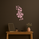 Heart Pattern Leopard Silhouette Metal Wall Art – Modern Animal Design - KAFGP044