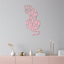 Heart Pattern Leopard Silhouette Metal Wall Art – Modern Animal Design - KAFGP044