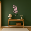 Heart Pattern Leopard Silhouette Metal Wall Art – Modern Animal Design - KAFGP044