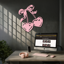 Cherry Heart Silhouette Metal Wall Art – Romantic Bow Design - KAFGP046