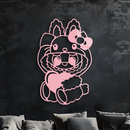 Hello Kitty Hat Labubu Metal Wall Art – Cute Cartoon Character Design - KAFGP051