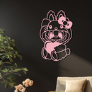 Hello Kitty Hat Labubu Metal Wall Art – Cute Cartoon Character Design - KAFGP051