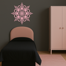 Mandala Silhouette Metal Wall Art – Sacred Geometry Flower Design - KAFGP060