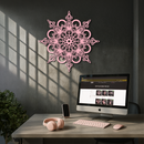 Mandala Silhouette Metal Wall Art – Sacred Geometry Flower Design - KAFGP060