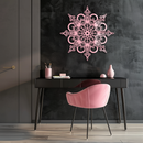 Mandala Silhouette Metal Wall Art – Sacred Geometry Flower Design - KAFGP060