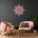 Mandala Silhouette Metal Wall Art – Sacred Geometry Flower Design - KAFGP060