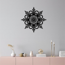Mandala Silhouette Metal Wall Art – Sacred Geometry Flower Design - KAFGP060