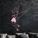Tinkerbell Fairy Silhouette Metal Wall Art – Whimsical Fantasy Decor - KAFGP072