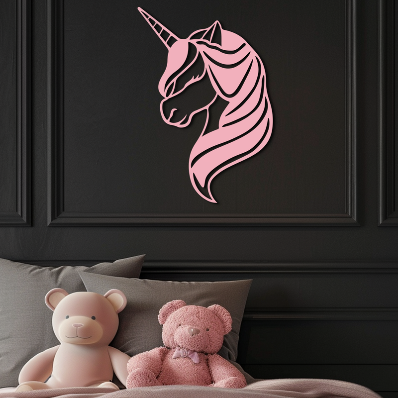Unicorn Silhouette Metal Wall Art – Mythical Fantasy Creature Design - KAFGP074