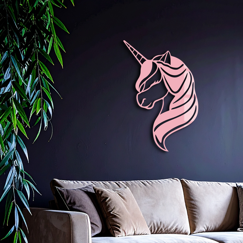 Unicorn Silhouette Metal Wall Art – Mythical Fantasy Creature Design - KAFGP074