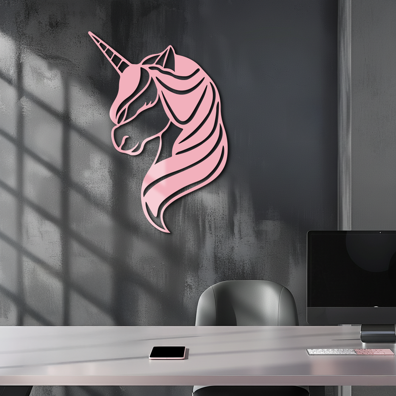 Unicorn Silhouette Metal Wall Art – Mythical Fantasy Creature Design - KAFGP074