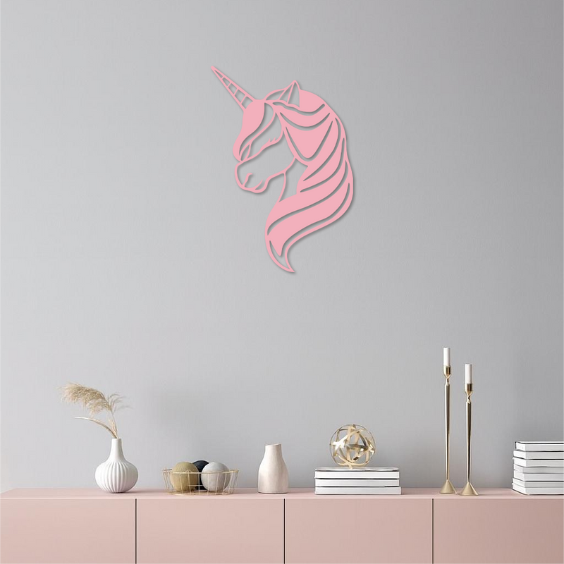 Unicorn Silhouette Metal Wall Art – Mythical Fantasy Creature Design - KAFGP074