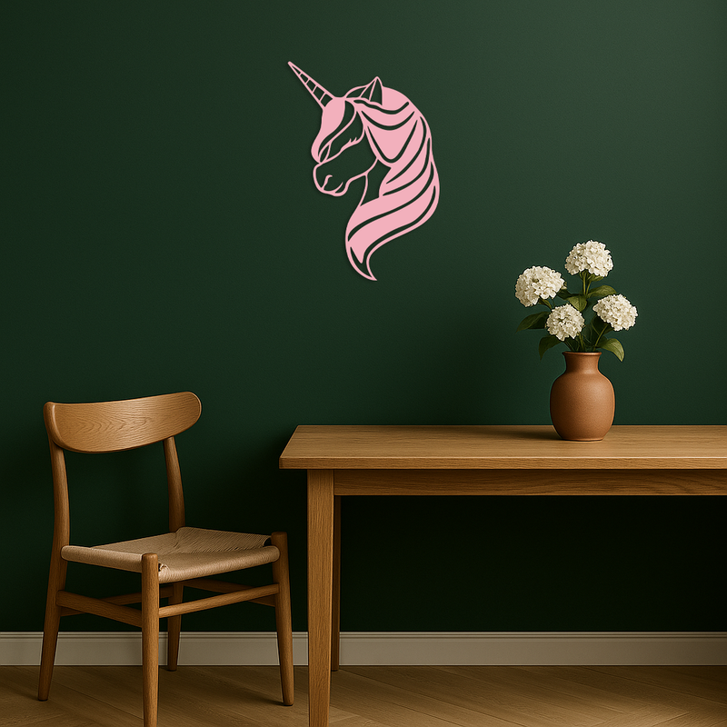 Unicorn Silhouette Metal Wall Art – Mythical Fantasy Creature Design - KAFGP074