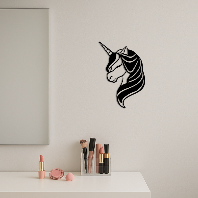 Unicorn Silhouette Metal Wall Art – Mythical Fantasy Creature Design - KAFGP074