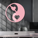 Yin Yang Heart Symbol Metal Wall Art – Modern Love Balance Decor - KAFGP075