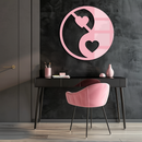 Yin Yang Heart Symbol Metal Wall Art – Modern Love Balance Decor - KAFGP075